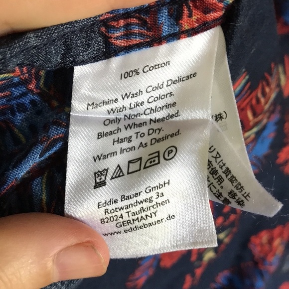 Eddie Bauer men’s Baja Short-Sleeve Shirt novelty mountain & pine one print 2XL - Picture 5 of 7